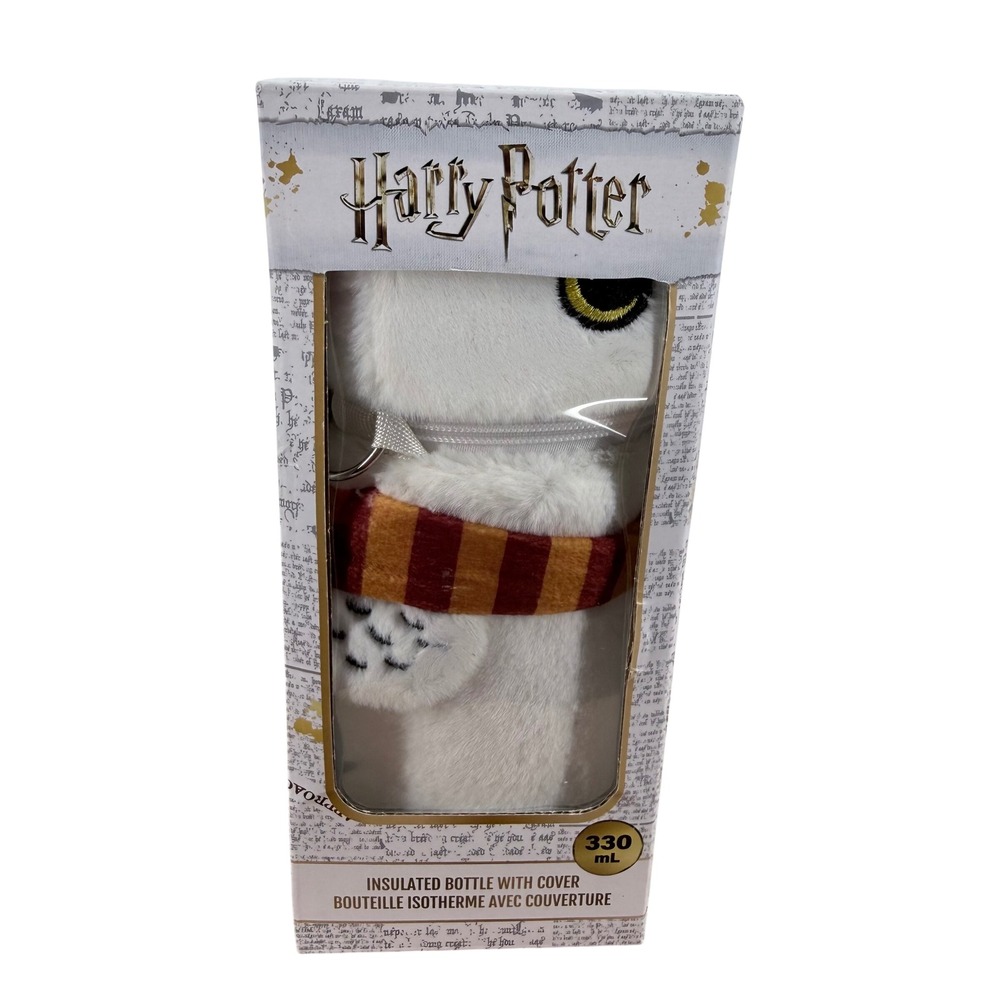 Miniso Harry Potter Hedwig Insulated Bottle with Plush Cover 330mL Hogwarts Owl